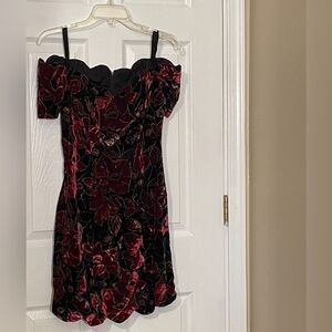 Off the shoulder mid length dress with straps